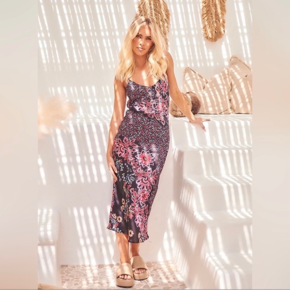 Free People✨Your Better Side Slip Dress- Black Combo - Picture 7 of 13